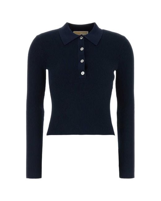 MICHAEL Michael Kors Blue Michael By Michael Kors Polo Nk Clean Ls Top