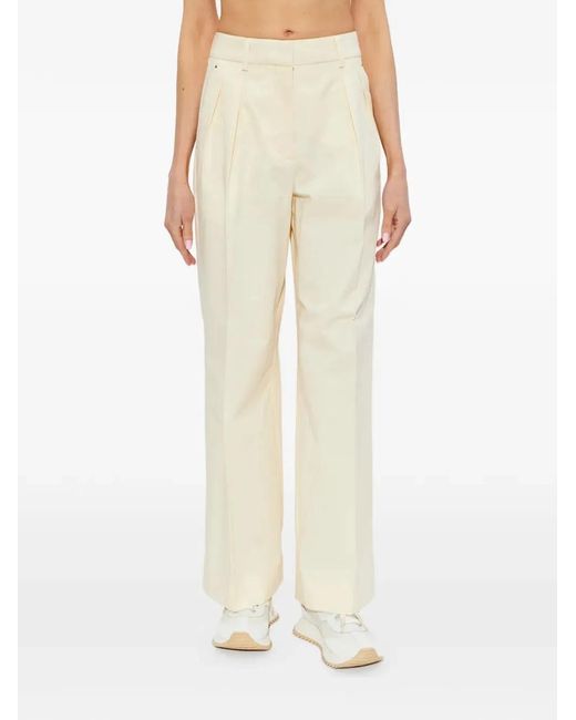 Moncler White Cotton Viscose Trousers