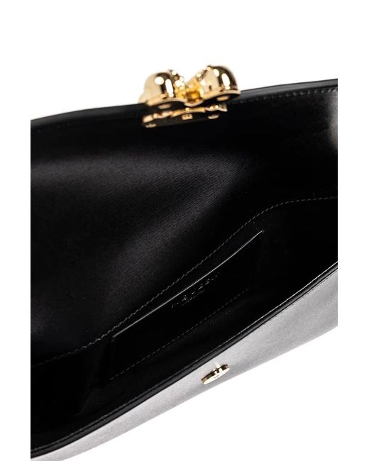 McQueen Black Calf Skin Crossbody Bags