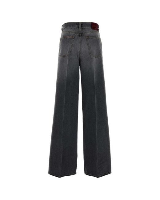 Gucci Black Pressed-Crease Wide-Leg Jeans