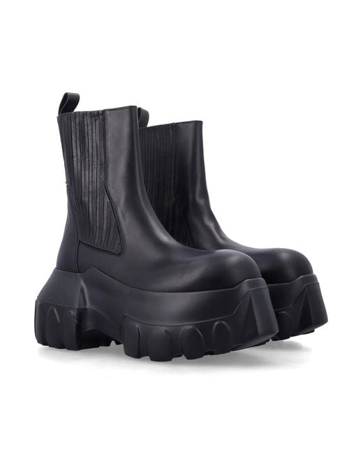 Rick Owens Blue Beatle Mega Tractor Boots for men