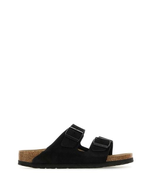 Birkenstock Black Arizona, Suede Leather