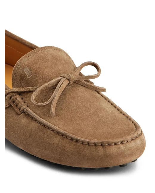 Tod's Brown Gommino Suede Loafers With Lace for men