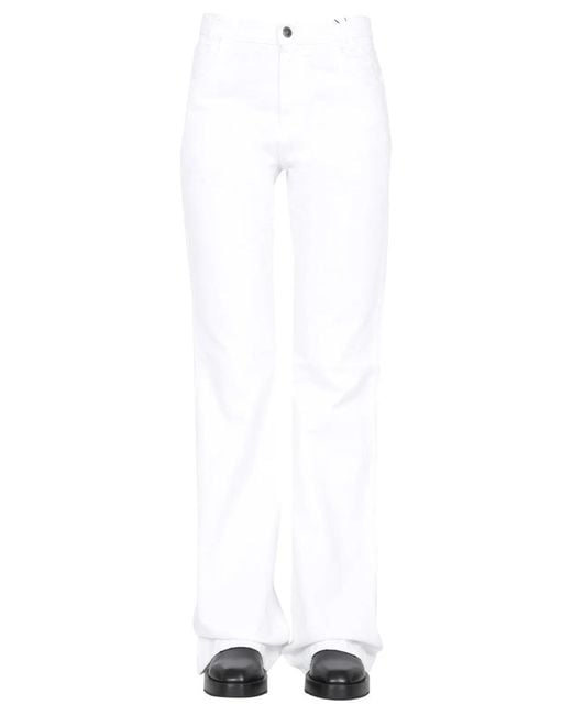 Raf Simons White Flared Jeans