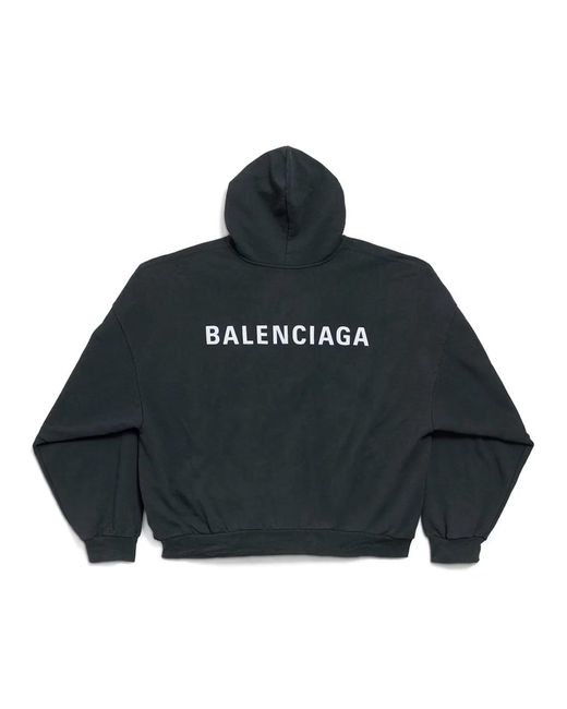 Balenciaga Blue Back Faded Fleece Polo Hoodie for men