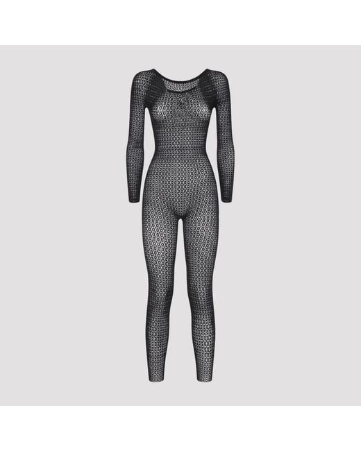 Wolford Gray Daisy Net Catsuit
