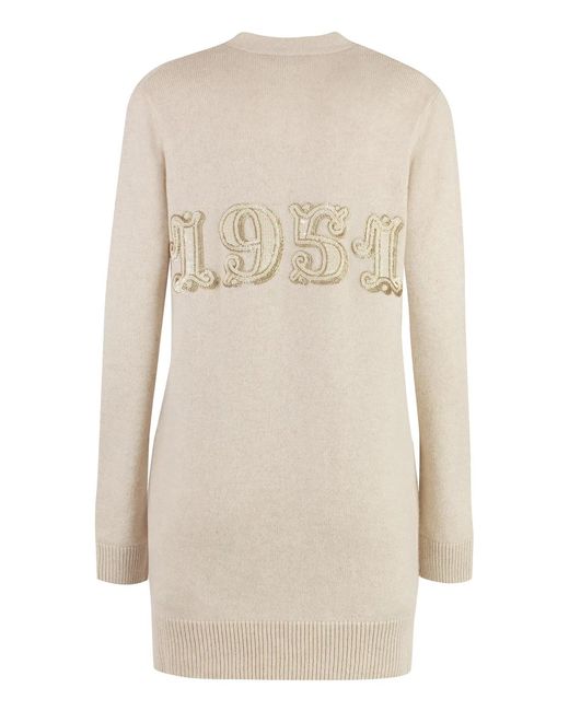 Max Mara Natural Villar Wool And Cashmere Cardigan