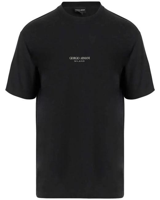 Giorgio Armani Black T-Shirt Girocollo for men