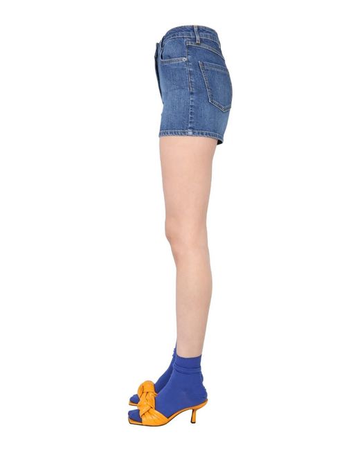 Moschino Blue Solid Shorts