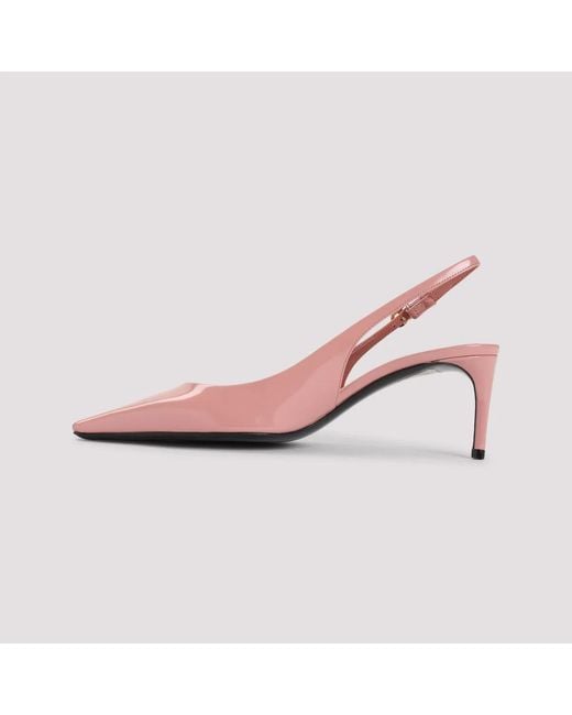 Dolce & Gabbana Pink Dolce & Gabbana Leather Slingback Pumps