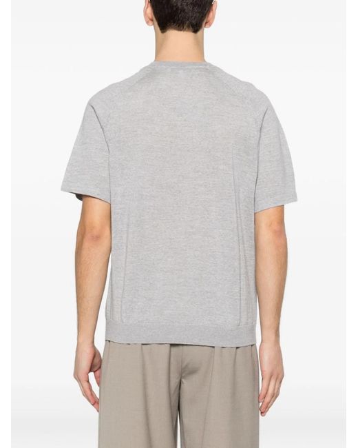 Maison Kitsuné Gray Maison Kitsuné Mélange Fox Head Wool Sweater for men