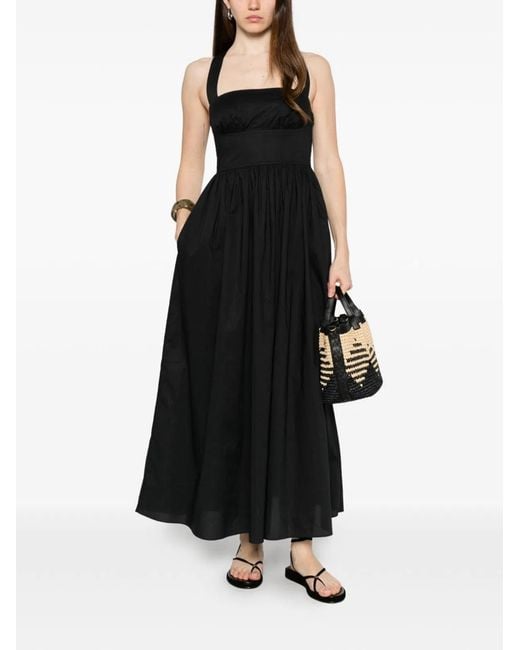 Matteau Black Sleeveless Cotton Midi Dress