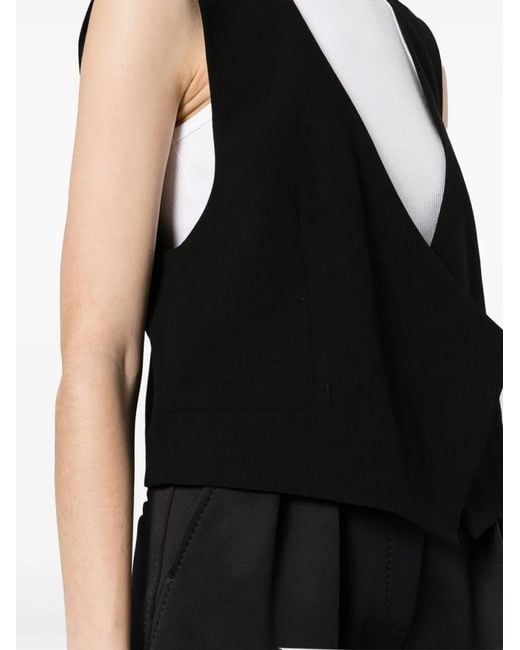 AMI Black Wool Sleeveless Jacket
