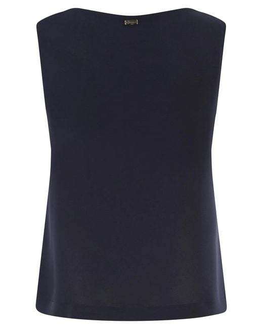 Herno Blue V-Neck Top