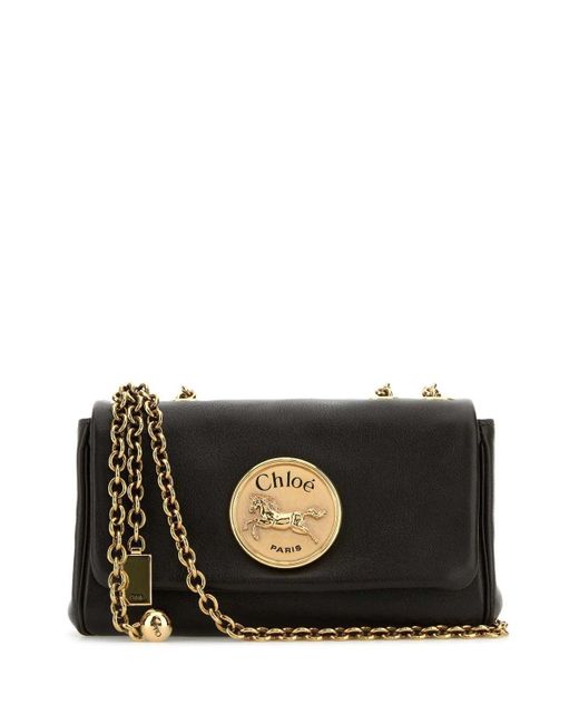 Chloé Black Leather Heritage Shoulder Bag