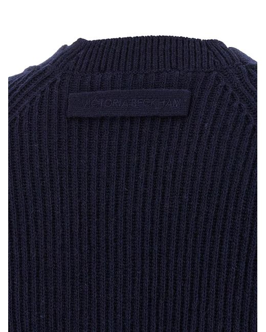 Victoria Beckham Blue 'Stepped Hem' Cardigan