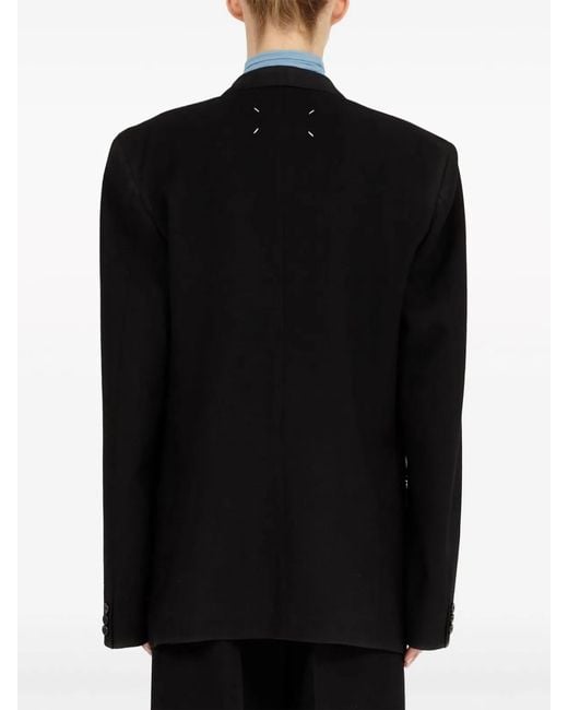 Maison Margiela Black Wool Single-Breasted Blazer Jacket