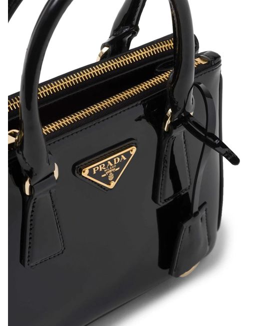 Prada Black Mini Patent Leather Gallery Bag
