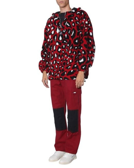 MSGM Red Shearling Jacket for men