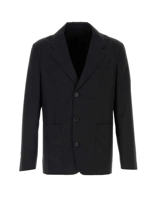 Prada Black Wool Blend Blazer for men