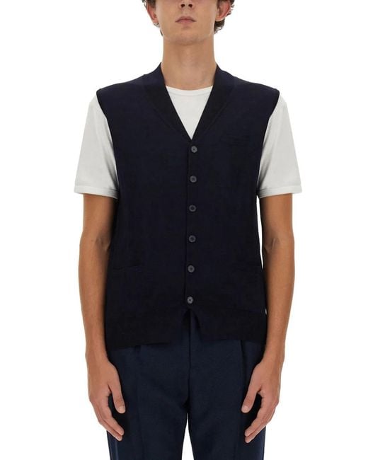 Ballantyne Blue V-Neck Vest for men
