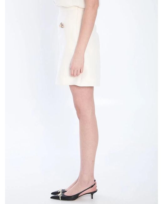 Valentino Garavani White Crepe Couture Mini Skirt