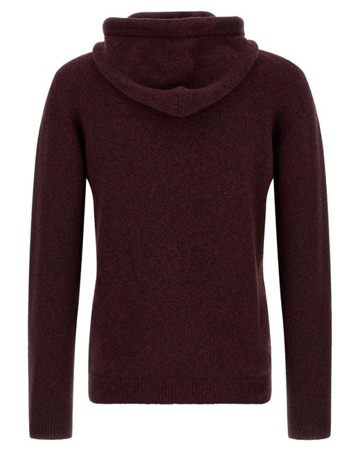 Roberto Collina Purple Hooded Sweater for men