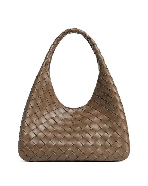 Bottega Veneta Brown Small Campana Intrecciato Shoulder Bag