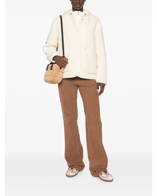 Moncler Natural Hylesine Hooded Bouclé Jacket