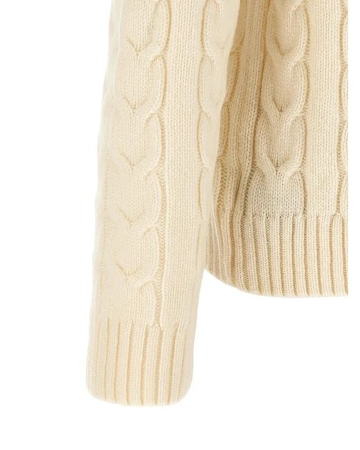 Zanone White Braided Turtleneck Sweater for men