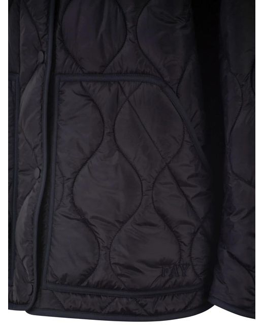 Fay Black Technical Fabric Jacket With Onion Quilting