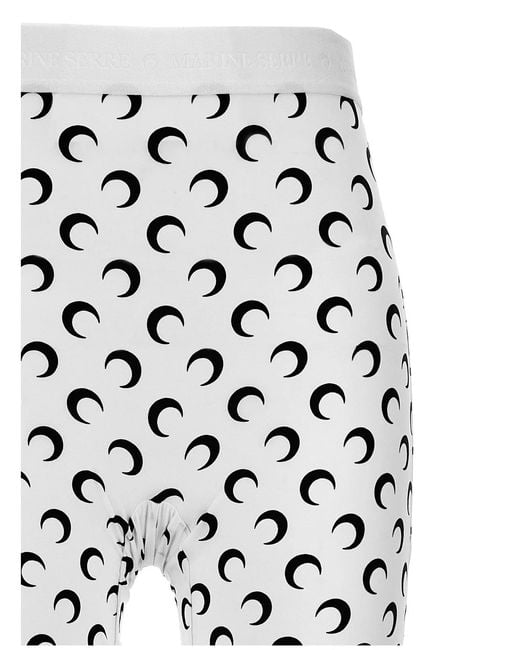 MARINE SERRE White 'Moon Printed Jersey' Leggings