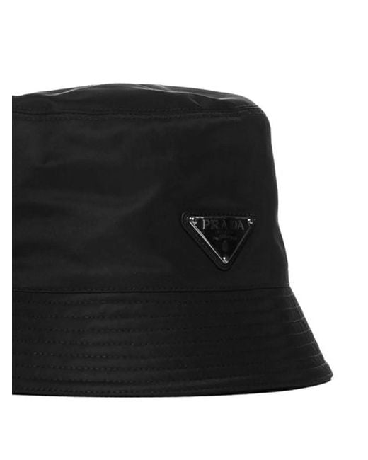 Prada Black Re-Nylon Bucket Hat for men