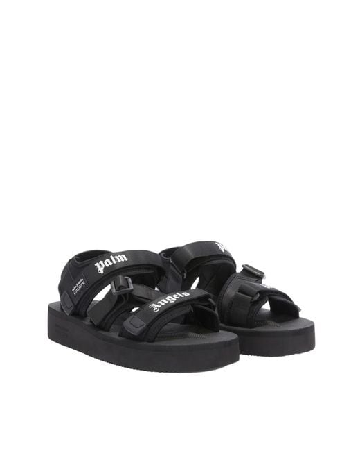 Palm Angels Black X Suicoke Kise Logo Sandals for men