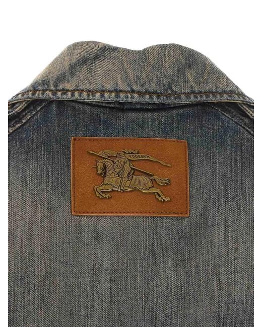 Burberry Blue Denim Haltye Denim Jacket
