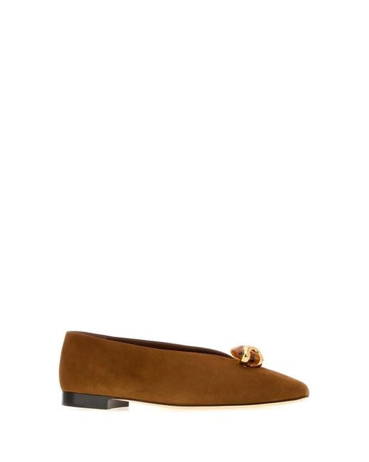 Jimmy Choo Brown Suede Margot Ballerinas