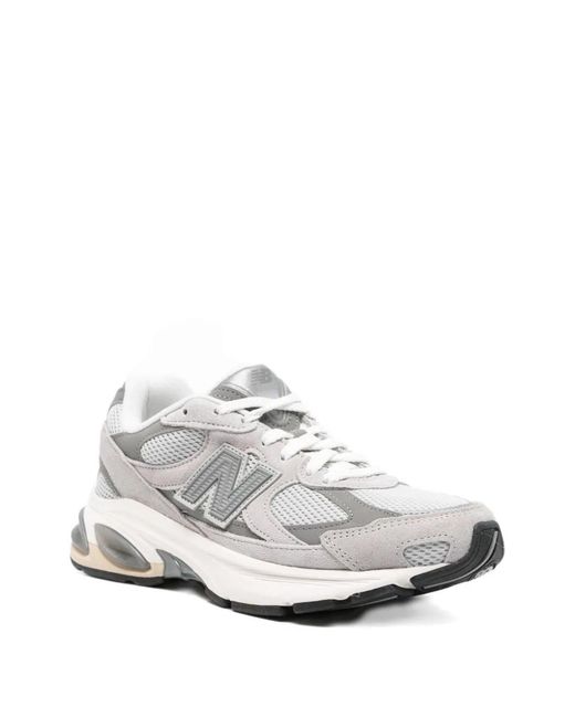 New Balance White Panelled Logo Patch Sneakers for men