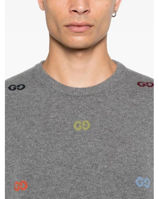 Gucci Gray Gg Jumper for men