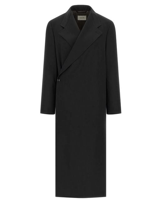 Lemaire Black Wool Coat Clothing