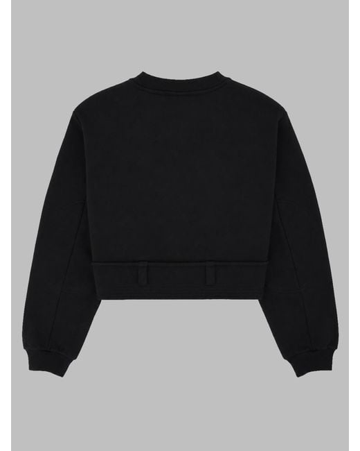 Dries Van Noten Black Felpa Cropped Con Coulisse