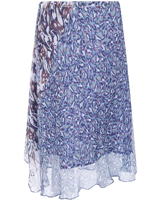 Dries Van Noten Blue "Sibanna" Print Skirt