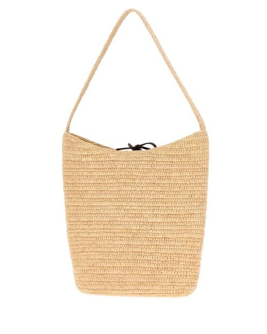 The Row Natural Raffia Alma Mini Shoulder Handbag