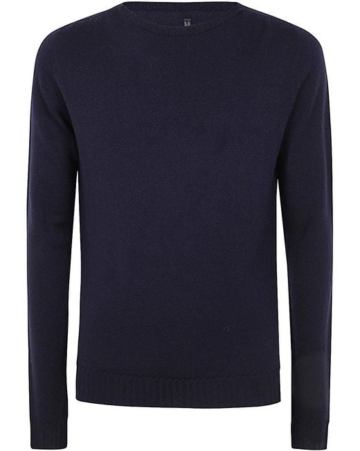 MD75 Blue Round Neck Merinos Sweater for men