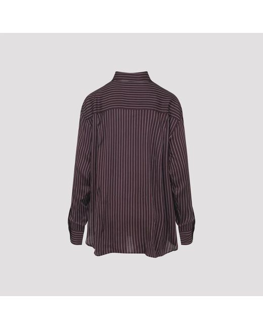 Frankie Shop Purple Peri Satin Fluid Shirt