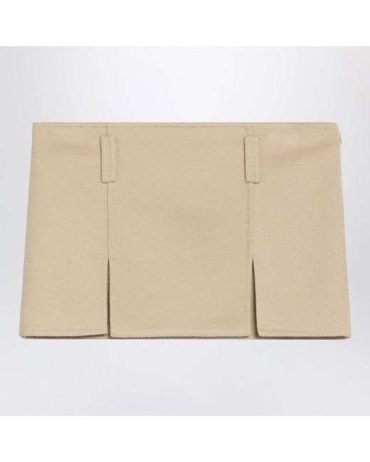 Miu Miu Natural Soycolored Mini Skirt