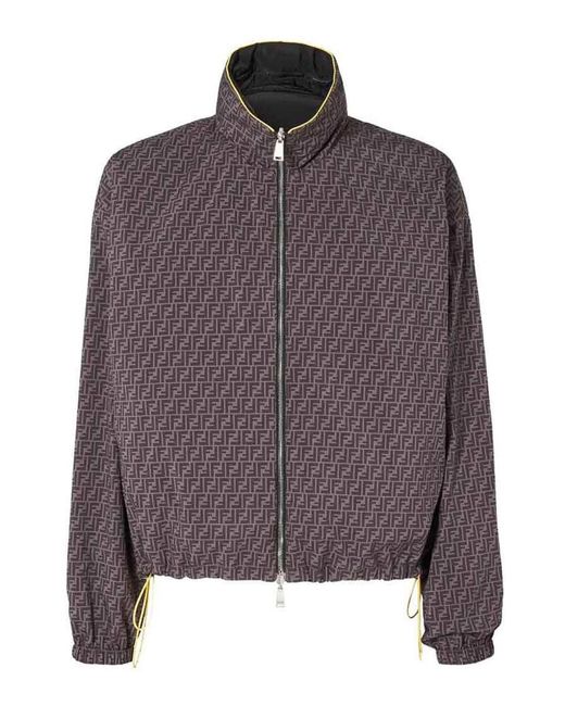 Fendi Black Polyamide Polyester K-Way Jacket for men