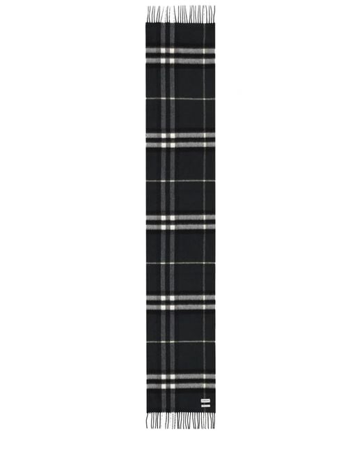 Burberry Black Cashmere Check Scarf for men