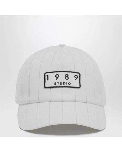 1989 STUDIO White Striped Baseball Cap for men