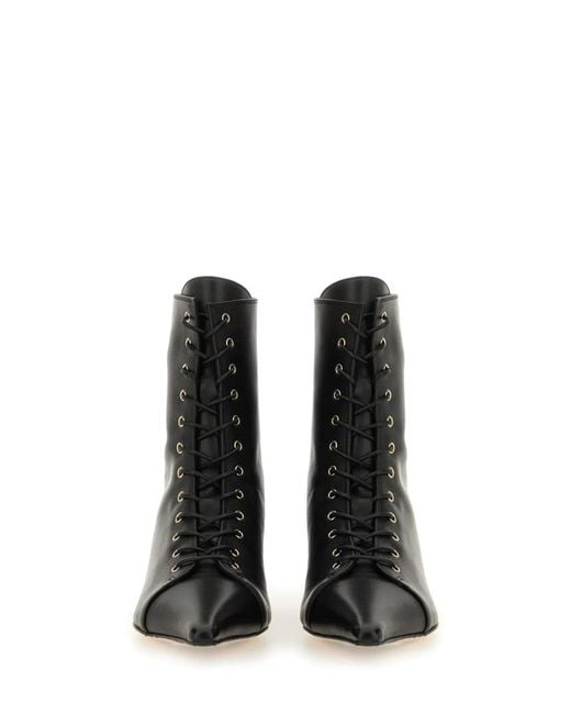 Aeyde Black Lace-Up Boot "Trixi"