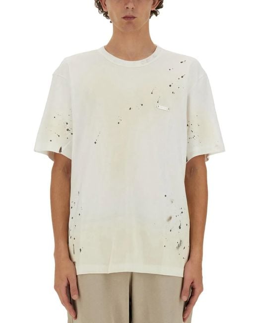 Helmut Lang White T-Shirt With Print for men